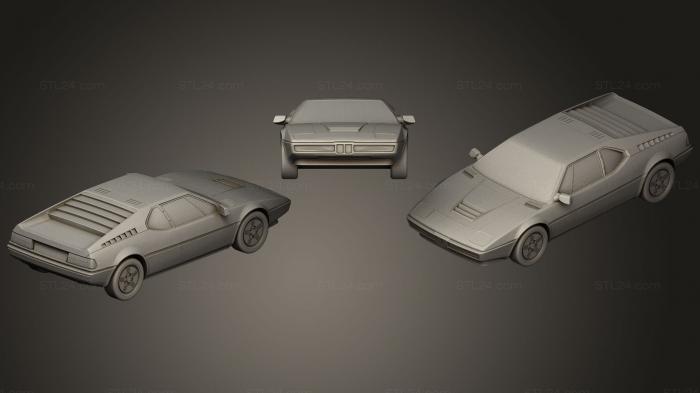 Автомобили и транспорт (BMW M1 E26, CARS_0455) 3D модель для ЧПУ станка